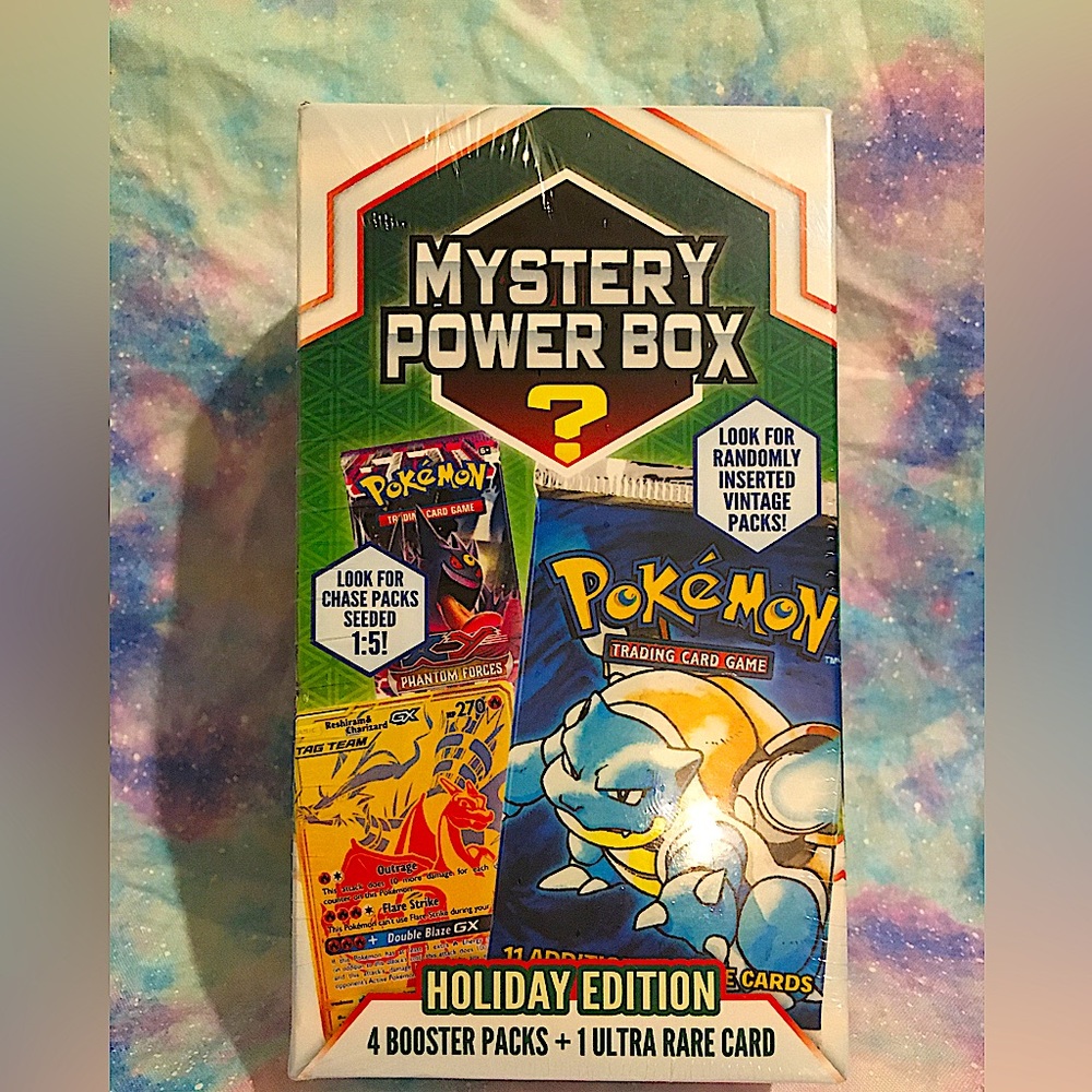 Pokémon 🔥Mystery Power Box ⭐️Holiday Edition - Sealed, 4 Boosters & Ultra Rare!